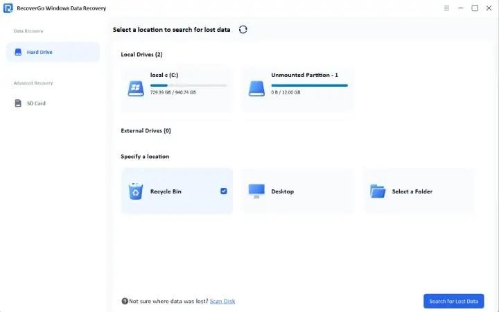 Search for Lost Data
